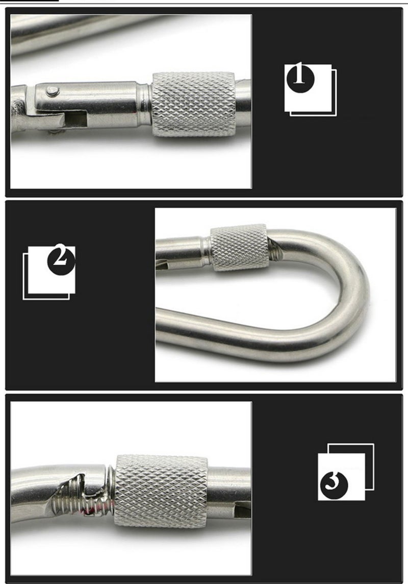 Lind Kitchen 1PCS M5 Double Ended Swivel Hook 304 Stainless Steel Eye to Eye Swivel Shackle Ring Connector + 2PCS M5 Snap Hook - Image 5
